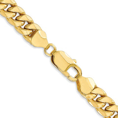 10K Yellow Gold 7.3mm Semi-Solid Miami Cuban Chain