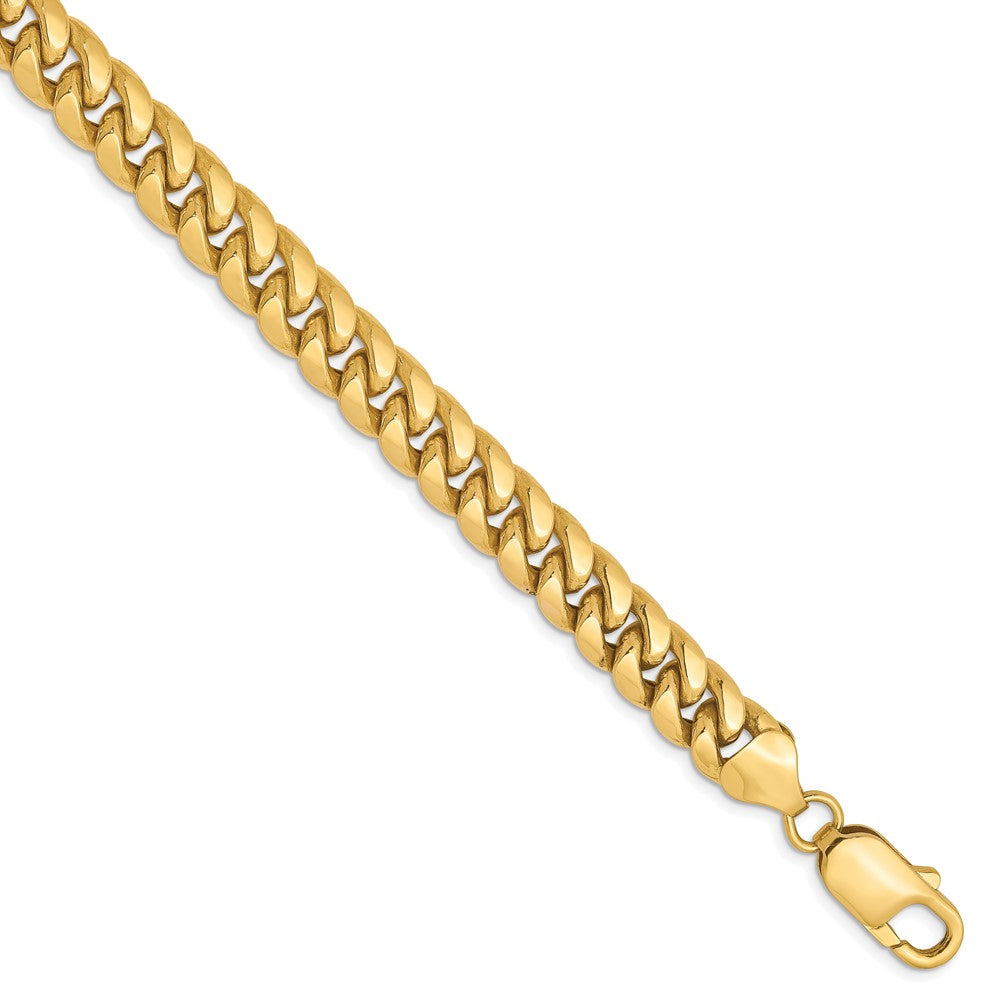 10K Yellow Gold 7.3mm Semi-Solid Miami Cuban Chain