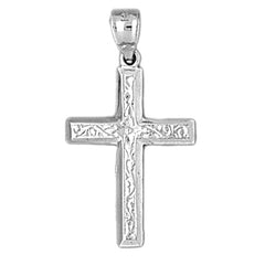 14K or 18K Gold Vine Cross Pendant