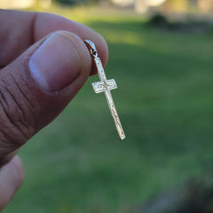 14K or 18K Gold Vine Cross Pendant