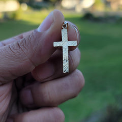 14K or 18K Gold Vine Cross Pendant