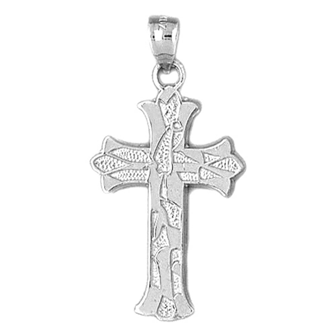 10K, 14K or 18K Gold Budded Cross Pendant