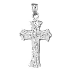 10K, 14K or 18K Gold Budded Cross Pendant