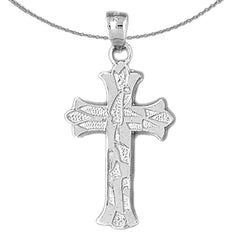 10K, 14K or 18K Gold Budded Cross Pendant