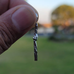 10K, 14K or 18K Gold Cross With Rose Pendant