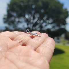 14K or 18K Gold Cross With Shroud Pendant