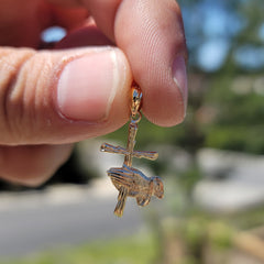 14K or 18K Gold Praying Hands & Cross Pendant