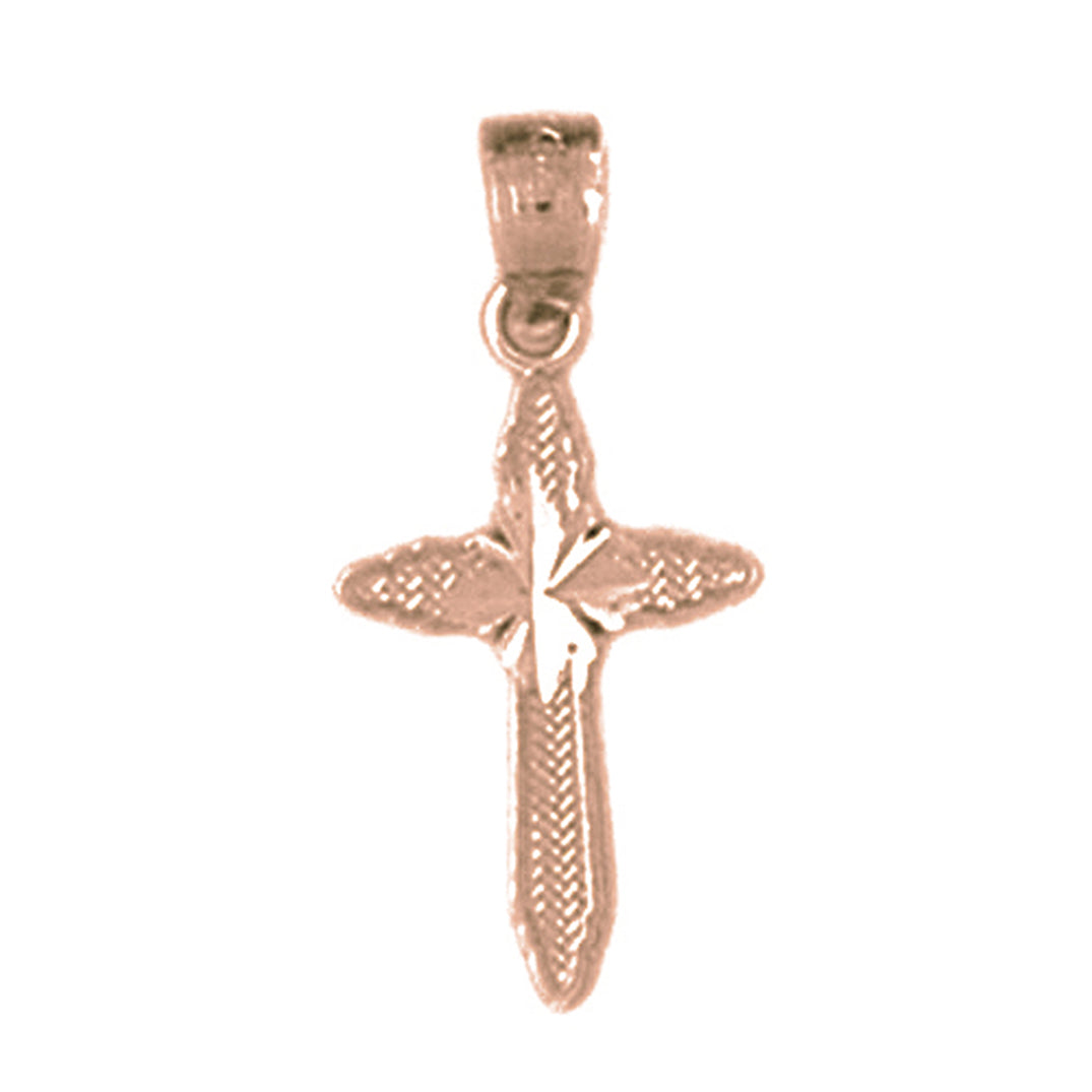 14K or 18K Gold Passion Cross Pendant