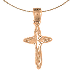 14K oder 18K Gold Passionskreuz-Anhänger