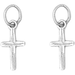 Sterling Silver 17mm Latin Cross Earrings