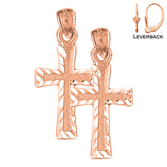 Aretes de Cruz Latina en Oro de 14K o 18K