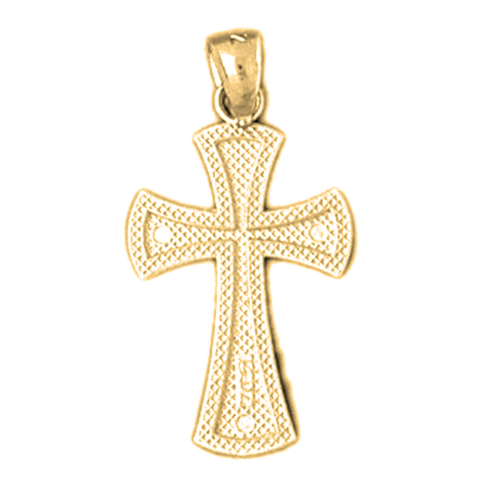 14K or 18K Gold Teutonic Cross Pendant