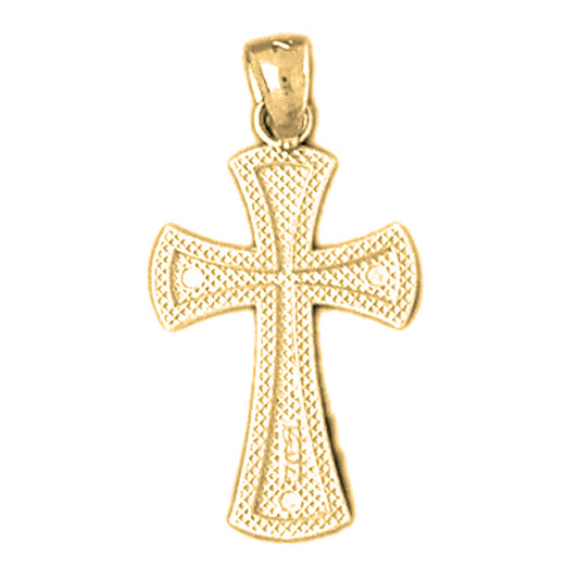 14K or 18K Gold Teutonic Cross Pendant