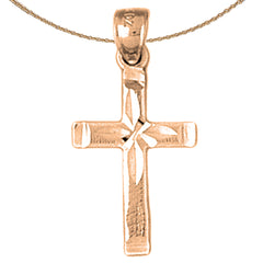 Colgante de cruz latina de oro de 14 quilates o 18 quilates