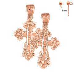 14K oder 18K Gold Ohrringe mit Kreuz