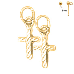 Aretes de Cruz Latina en Oro de 14K o 18K