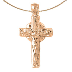 10K, 14K or 18K Gold Glory Crucifix Pendant