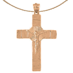 10K, 14K or 18K Gold Glory Crucifix Pendant