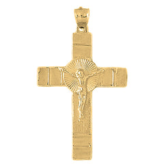 10K, 14K or 18K Gold Glory Crucifix Pendant