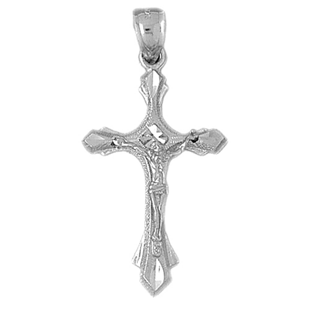 10K, 14K or 18K Gold Budded Crucifix Pendant