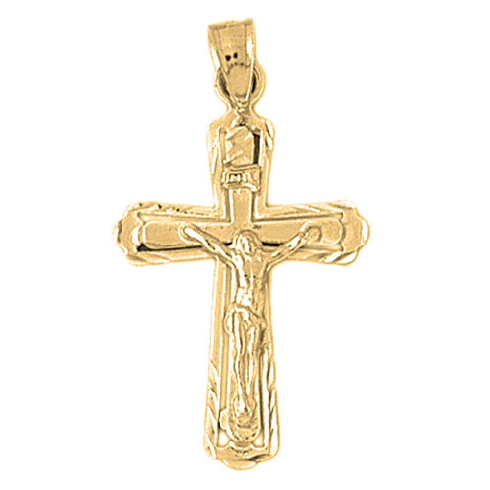 10K, 14K or 18K Gold INRI Crucifix Pendant