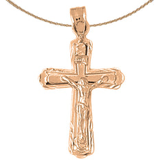 10K, 14K or 18K Gold INRI Crucifix Pendant
