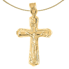 10K, 14K or 18K Gold INRI Crucifix Pendant