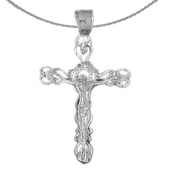 10K, 14K or 18K Gold Budded Crucifix Pendant