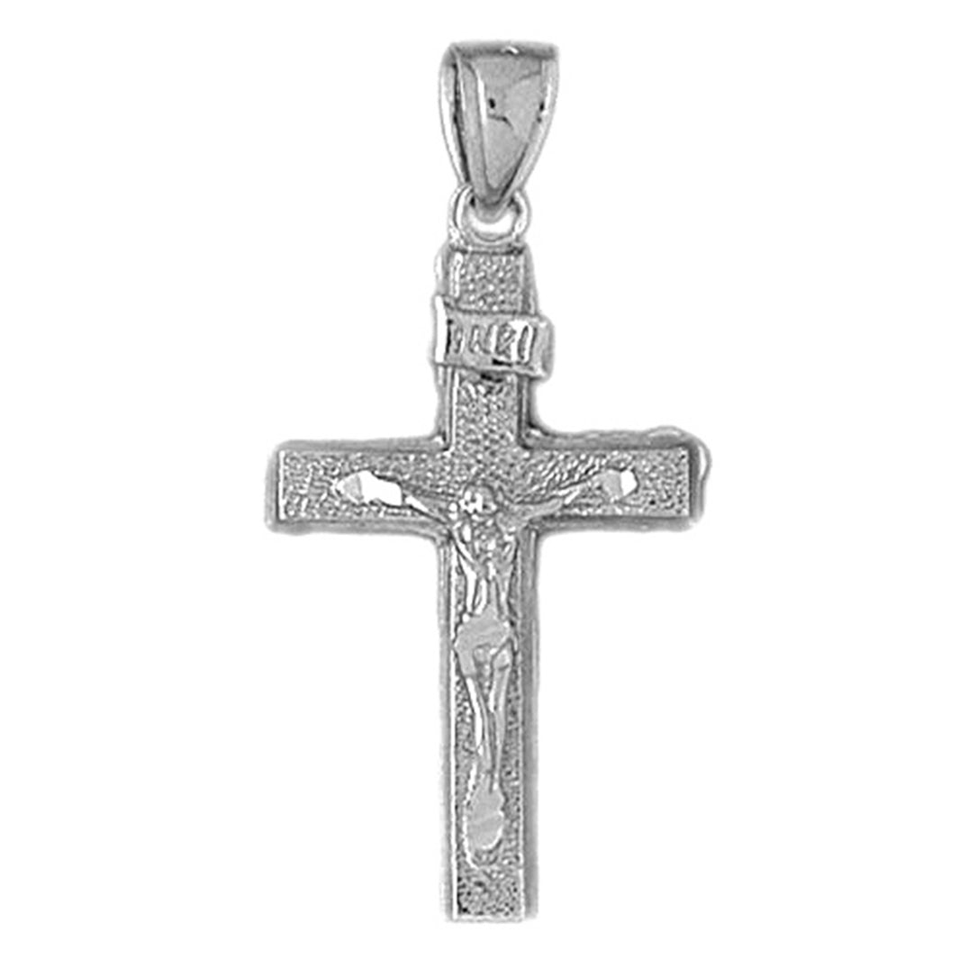 10K, 14K or 18K Gold INRI Crucifix Pendant