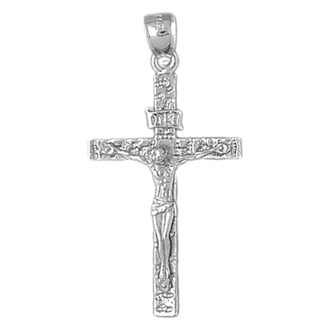 10K, 14K or 18K Gold INRI Crucifix Pendant