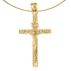 10K, 14K or 18K Gold INRI Crucifix Pendant