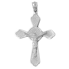 10K, 14K or 18K Gold Budded Crucifix Pendant