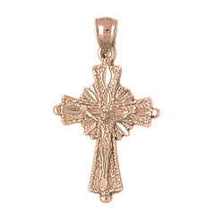 10K, 14K or 18K Gold Glory Budded Crucifix Pendant