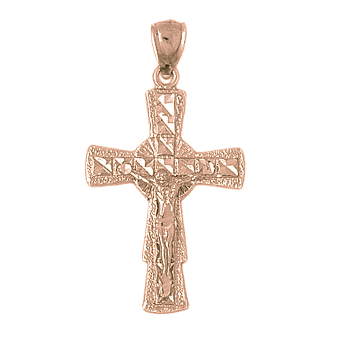10K, 14K or 18K Gold Glory Crucifix Pendant