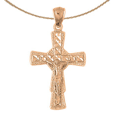 10K, 14K or 18K Gold Glory Crucifix Pendant