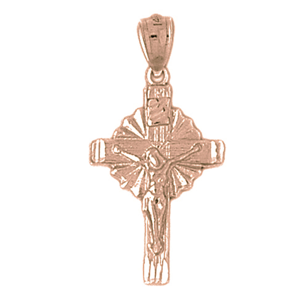 10K, 14K or 18K Gold Glory Crucifix Pendant