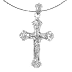10K, 14K or 18K Gold Budded Crucifix Pendant