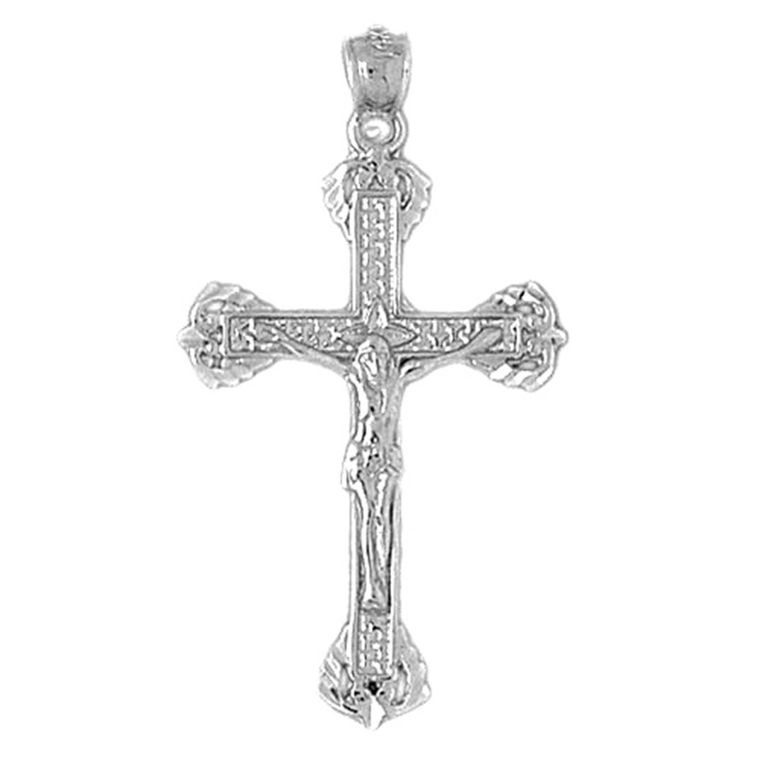 10K, 14K or 18K Gold Budded Crucifix Pendant