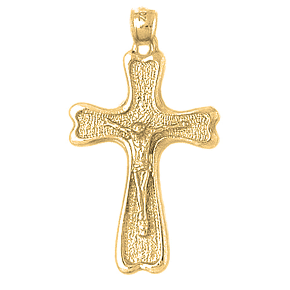 10K, 14K or 18K Gold Auseklis Crucifix Pendant