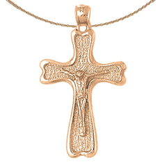 10K, 14K or 18K Gold Auseklis Crucifix Pendant