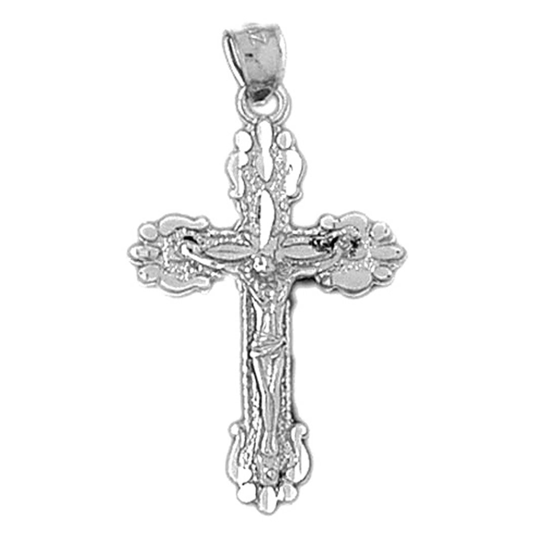 10K, 14K or 18K Gold Budded Crucifix Pendant