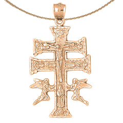 10K, 14K or 18K Gold Caravaca Crucifix Pendant