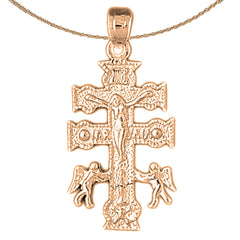 10K, 14K or 18K Gold Caravaca Crucifix Pendant