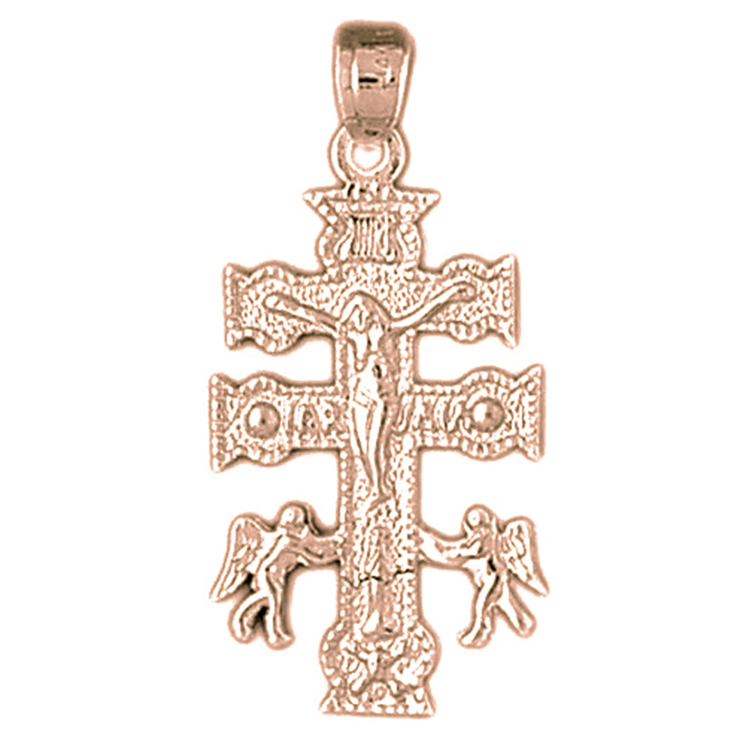10K, 14K or 18K Gold Caravaca Crucifix Pendant