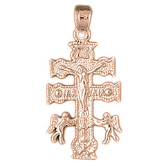 10K, 14K or 18K Gold Caravaca Crucifix Pendant