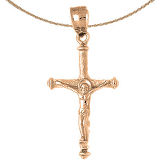 10K, 14K or 18K Gold Hollow Latin Crucifix Pendant