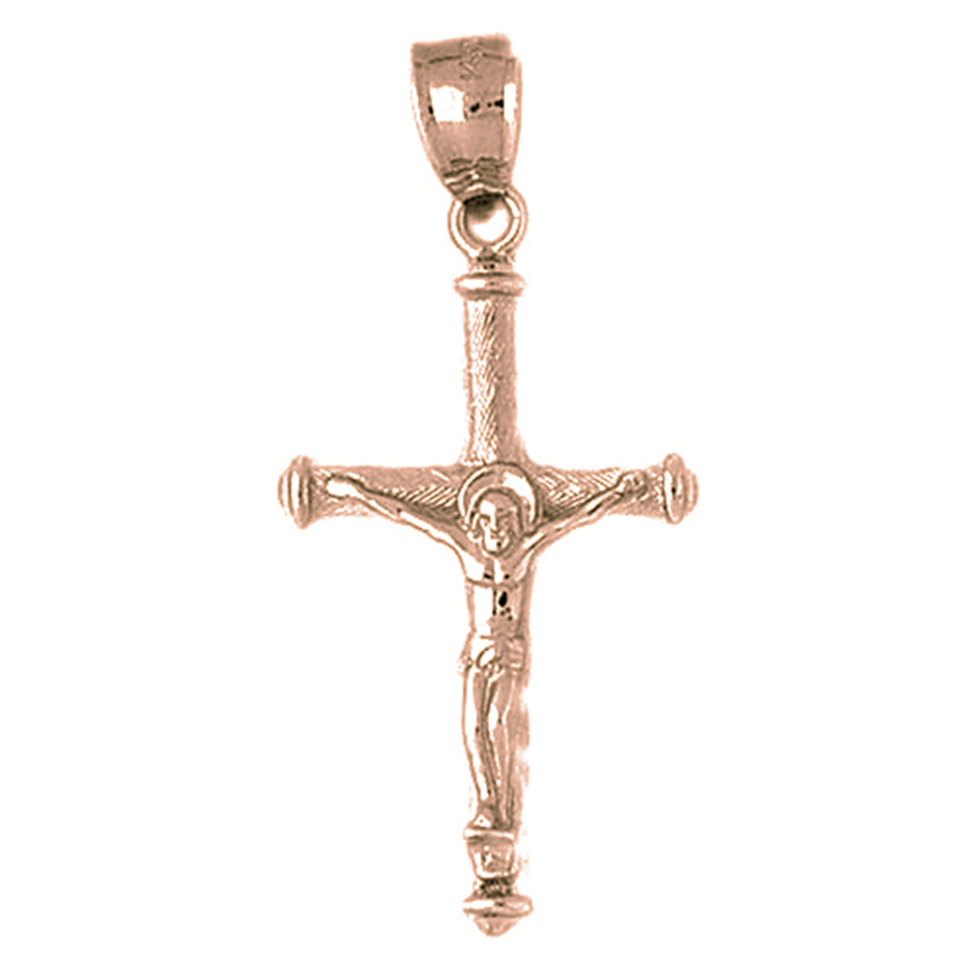 10K, 14K or 18K Gold Hollow Latin Crucifix Pendant