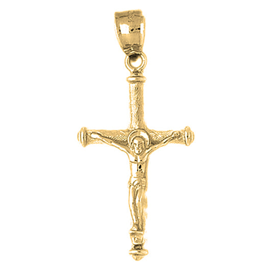 10K, 14K or 18K Gold Hollow Latin Crucifix Pendant