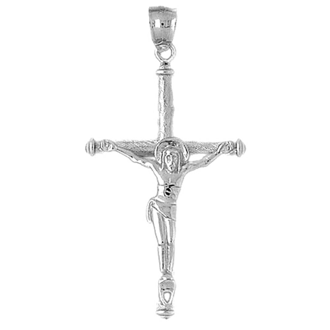 10K, 14K or 18K Gold Hollow Latin Crucifix Pendant
