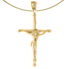 10K, 14K or 18K Gold Hollow Latin Crucifix Pendant